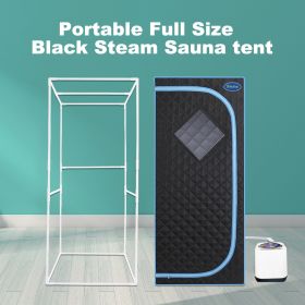 Full Size Portable Black Steam Sauna tentâ€“Personal Home Spa, with Steam Generator, Remote Control, Foldable Chair