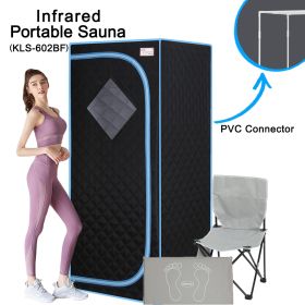 Portable Full Size Black Infrared Sauna tentâ€“Personal Home Spa, with Infrared Panels, Heating Foot Pad,Controller, Foldable Chair