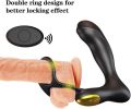 SXHMSAL Prostate Massager Anal Toy Vibrator with Dual Penis Ring, 3 Thrusting Speeds and 10 Vibration Modes