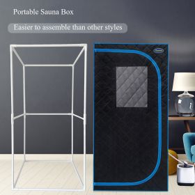 Portable Black Full Size Steam Sauna tentâ€“Personal Home Spa, with Steam Generator, Remote Control, Foldable Chair, PVC pipes. Easy to Install