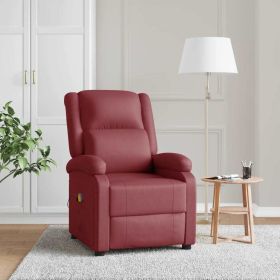 Massage Chair Wine Red Faux Leather