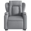 Stand up Massage Recliner Chair Light Gray Fabric