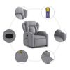 Stand up Massage Recliner Chair Light Gray Fabric