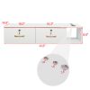 15cm E0 chipboard pitted surface, two drawers and three holes with lock, salon cabinet, white