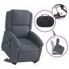 Electric Stand up Massage Recliner Chair Dark Gray Velvet