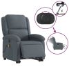 Electric Stand up Massage Recliner Chair Dark Gray Velvet