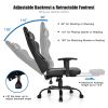 Massage Gaming Chair Recliner with Footrest and Adjustable Armrests for Home and Office-Black