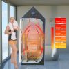 Portable Gothic Roof Plus Type Full Size Far Infrared Sauna tent. Spa;  Detox ; Therapy and Relaxation at home.Larger Space; Stainless Steel Pipes Con