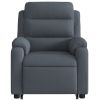 Stand up Massage Recliner Chair Dark Gray Velvet