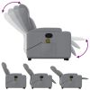 Stand up Massage Recliner Chair Light Gray Fabric