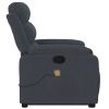 Stand up Massage Recliner Chair Dark Gray Velvet