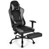 Massage Gaming Chair Recliner with Footrest and Adjustable Armrests for Home and Office-Black