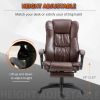 High Back Massage Office Chair with 6-Point Vibration, 5 Modes, Executive Chair, PU Leather Swivel Chair with Reclining Back, and Retractable Footrest