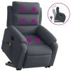 Stand up Massage Recliner Chair Dark Gray Velvet