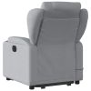 Stand up Massage Recliner Chair Light Gray Fabric