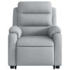 Electric Stand up Massage Recliner Chair Light Gray Fabric