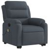 Stand up Massage Recliner Chair Dark Gray Velvet