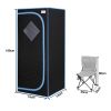 Portable Full Size Black Infrared Sauna tentâ€“Personal Home Spa, with Infrared Panels, Heating Foot Pad,Controller, Foldable Chair