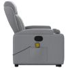 Stand up Massage Recliner Chair Light Gray Fabric