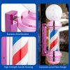 27" Barber Pole LED Light Pink,Classic Style Hair Salon Barber Shop Open Sign,Rotating Red White Blue LED Strips,IP44 Waterproof Save Energy