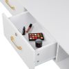 15cm E0 chipboard pitted surface, two drawers and three holes with lock, salon cabinet, white