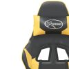 Massage Gaming Chair with Footrest Black&Gold Faux Leather