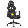 Massage Gaming Chair with Footrest Black and Camouflage Fabric