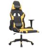 Massage Gaming Chair with Footrest Black&Gold Faux Leather