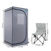 Portable Grey Mini Plus style Steam Sauna tentâ€“Personal Home Spa, with Steam Generator, Remote Control, Foldable Chair, PVC pipes. Easy to Install