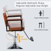 Classic Barber Chair,Styling Salon Chair with Hydraulic Pump Swivel Barber Chair,for Beauty Salon Spa Equipment,Brown