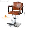 Classic Barber Chair,Styling Salon Chair with Hydraulic Pump Swivel Barber Chair,for Beauty Salon Spa Equipment,Brown