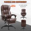 High Back Massage Office Chair with 6-Point Vibration, 5 Modes, Executive Chair, PU Leather Swivel Chair with Reclining Back, and Retractable Footrest