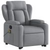 Stand up Massage Recliner Chair Light Gray Fabric