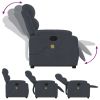 Stand up Massage Recliner Chair Dark Gray Velvet