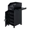 Hair Salon Storage Cart with Wheels & 3 Hair Dryer Holders & 4 Drawers & Lock & 2 Keys, Hairdressing Tools Station Mobile Makeup Case Black