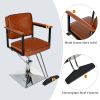 Classic Barber Chair,Styling Salon Chair with Hydraulic Pump Swivel Barber Chair,for Beauty Salon Spa Equipment,Brown