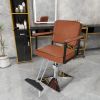 Classic Barber Chair,Styling Salon Chair with Hydraulic Pump Swivel Barber Chair,for Beauty Salon Spa Equipment,Brown