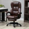 High Back Massage Office Chair with 6-Point Vibration, 5 Modes, Executive Chair, PU Leather Swivel Chair with Reclining Back, and Retractable Footrest