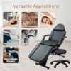 Massage Salon Tattoo Chair with Two Trays Esthetician Bed with Hydraulic Stool,Multi-Purpose 3-Section Facial Bed Table