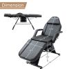 Massage Salon Tattoo Chair with Two Trays Esthetician Bed with Hydraulic Stool,Multi-Purpose 3-Section Facial Bed Table