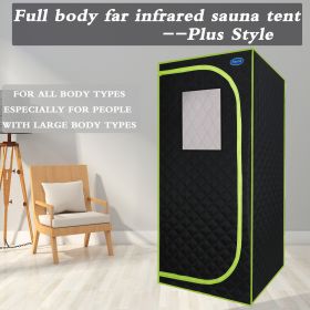 Portable Plus Type Full Size Far Infrared Sauna tent. Spa, Detox ,Therapy and Relaxation at home.Larger Space,Stainless Steel Pipes Connector Easy to (Color: as Pic)