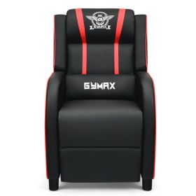 Massage Racing Gaming Single Recliner Chair (Color: Red)