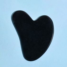 Natural Jade Face Massager Gua Sha Stone Face Guasha Masaje Facial Board Acupoint Eye Care SPA Massager Tool massage visage (Color: Love Black)