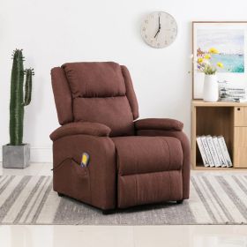 Massage Chair Brown Fabric (Color: Brown)