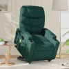 Electric Stand up Massage Recliner Chair Dark Green Fabric