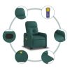 Stand up Massage Recliner Chair Dark Green Fabric