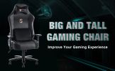 Big and Tall Gaming Chair 400lbs Gaming Chair with Massage Lumbar Pillow, Headrest, 3D Armrest, Metal Base, PU Leather