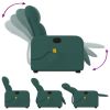 Stand up Massage Recliner Chair Dark Green Fabric