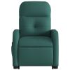 Stand up Massage Recliner Chair Dark Green Fabric