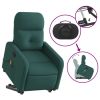 Stand up Massage Recliner Chair Dark Green Fabric